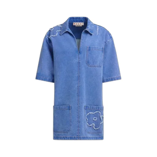 Marni Patch Detail Short Denim Dress