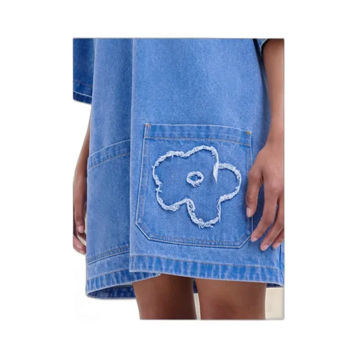 Marni Patch Detail Short Denim Dress