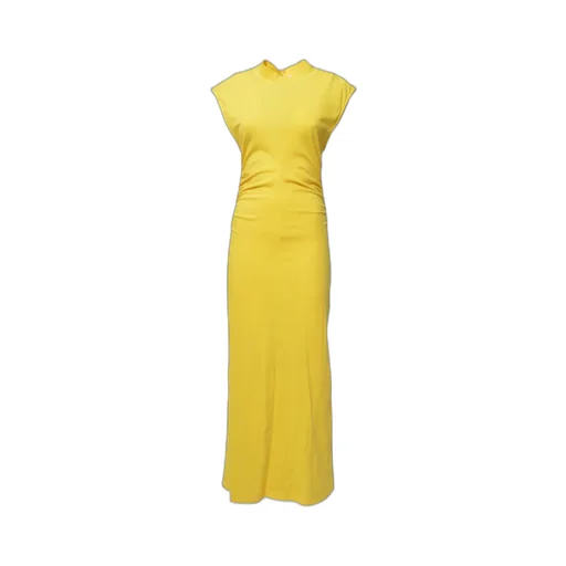 Msgm Logo Embroidered Midi Dress