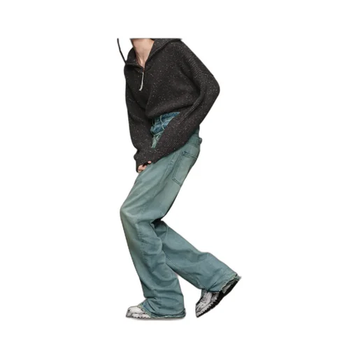 Shetland Wool Zip Sweatshirt