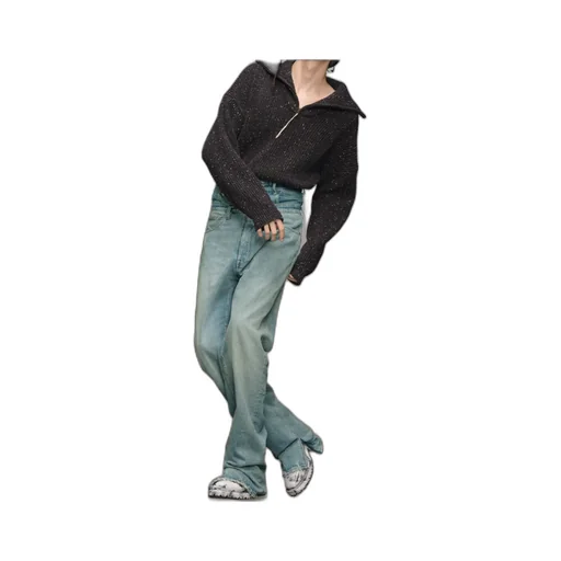 Shetland Wool Zip Sweatshirt