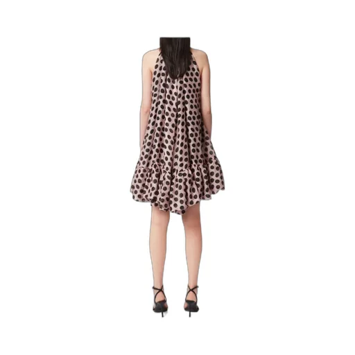 Peplum-Hem Halterneck Mini Dress