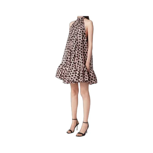 Peplum-Hem Halterneck Mini Dress