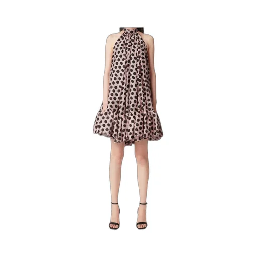 Peplum-Hem Halterneck Mini Dress