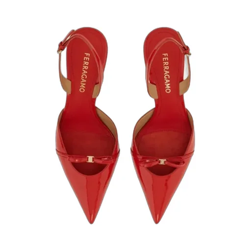 Ferragamo Bow Detailed Pointed-Toe Slingback Pumps