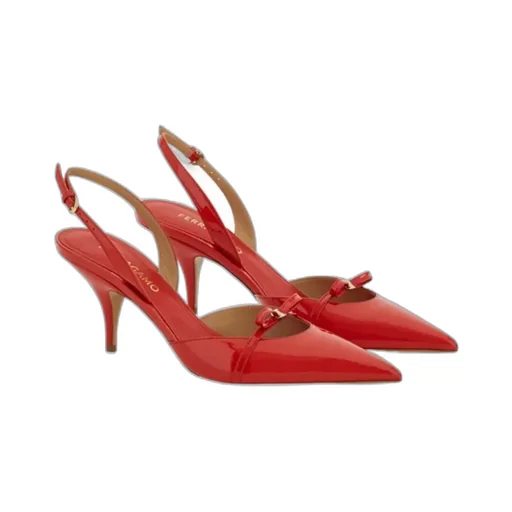 Ferragamo Bow Detailed Pointed-Toe Slingback Pumps
