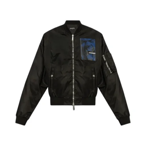 Dsquared2 Logo Printed Zipped Bomber Jacket