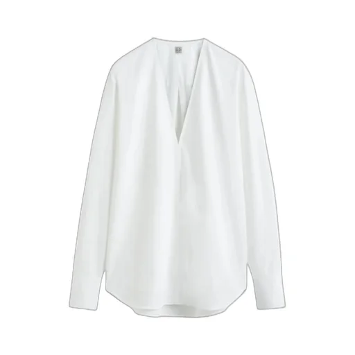 TotÊMe Box-Pleat Detailed V-Neck Blouse