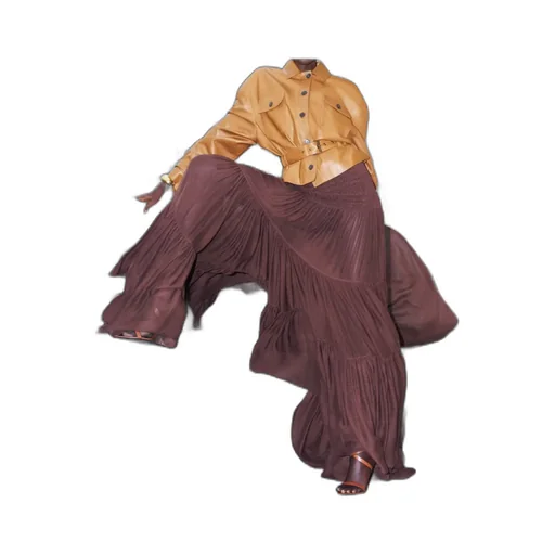 Ruffled Skirt In Silk Crepe Muslin