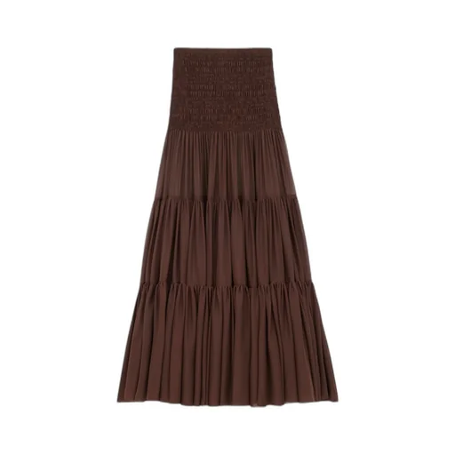 Ruffled Skirt In Silk Crepe Muslin