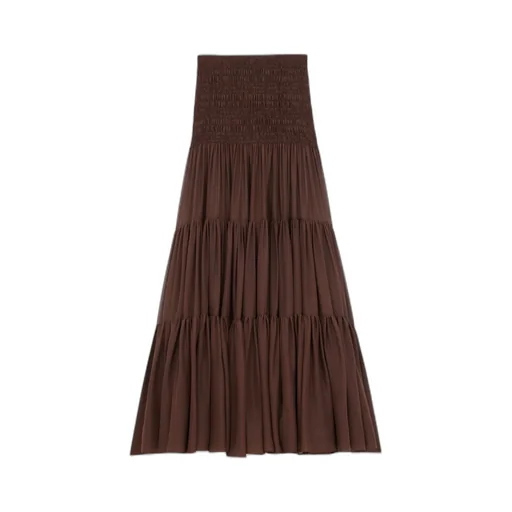 Ruffled Skirt In Silk Crepe Muslin