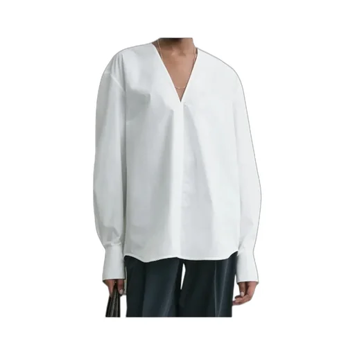 TotÊMe Box-Pleat Detailed V-Neck Blouse