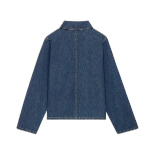 Quater Zip Shirt In Dark Ocean Wash Denim