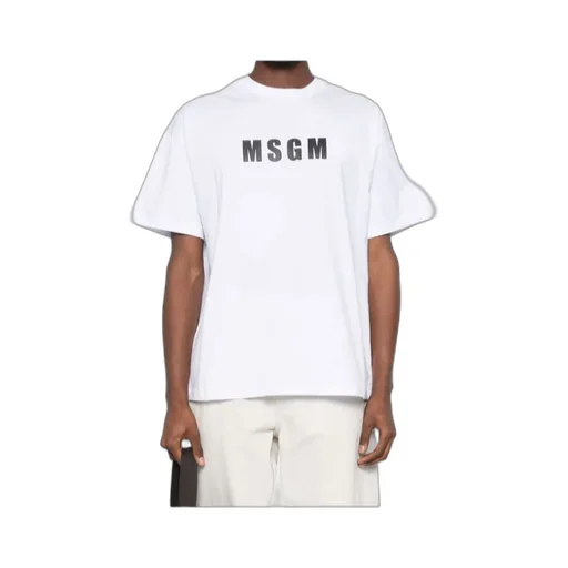 Msgm Logo-Printed Crewneck T-Shirt