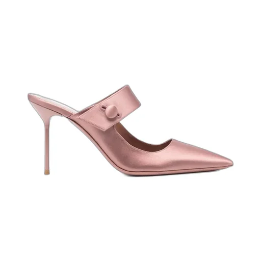 Paris Texas Pointed Toe Satin Mules