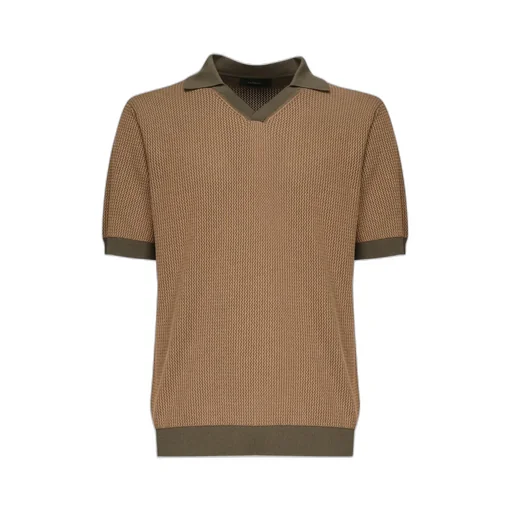 Zanone Textured Knit Polo Shirt