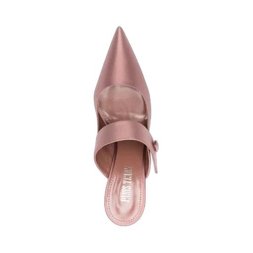 Paris Texas Pointed Toe Satin Mules