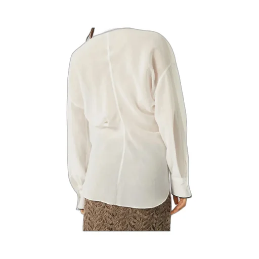Brunello Cucinelli Shiny Cuff Organza Shirt