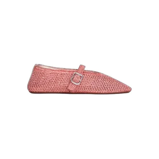 AlaÏA Buckled Knitted Ballet Flats