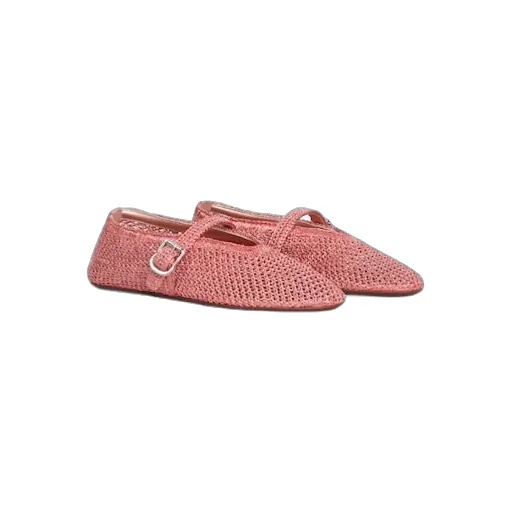 AlaÏA Buckled Knitted Ballet Flats