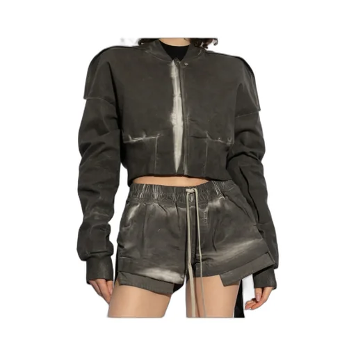 Rick Owens Drkshdw Cropped Zipped Bomber Jacket