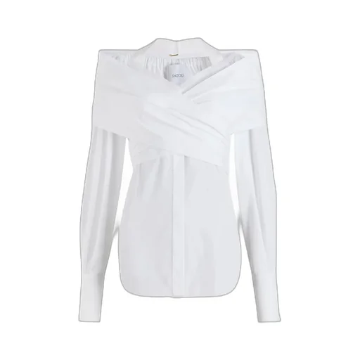 Patou Wrap-Over Long-Sleeve Top