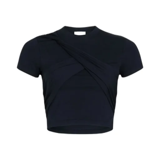 Draped Cropped T-Shirt