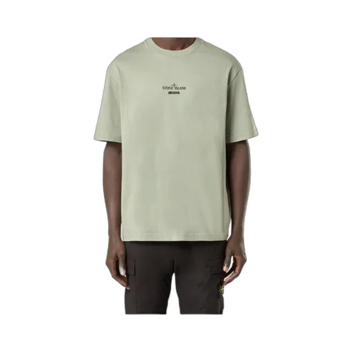 Stone Island Logo Printed Crewneck T-Shirt