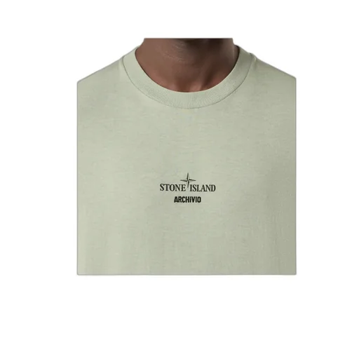 Stone Island Logo Printed Crewneck T-Shirt
