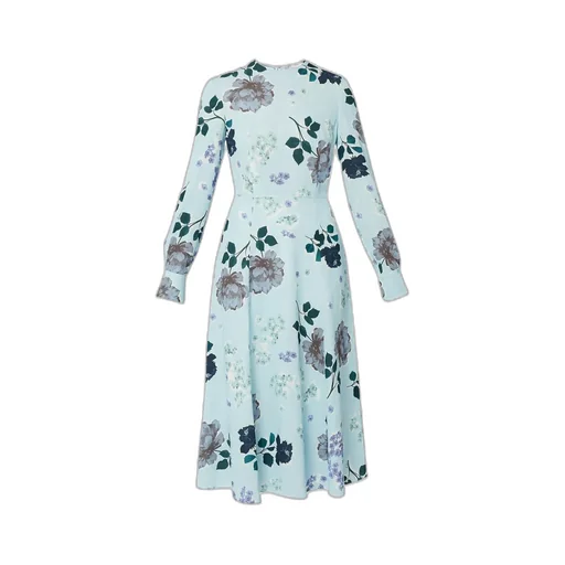 A-Line Long-Sleeve Midi Dress