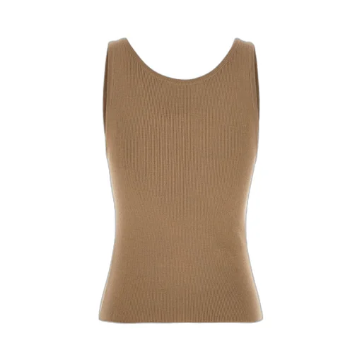 Moschino Logo Plaque Ribbed-Knit Tank Top