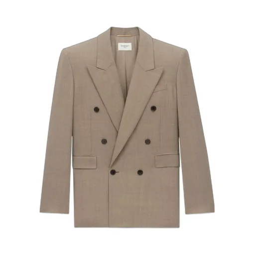 Saint Laurent Double-Breasted Long-Sleeved Jacket