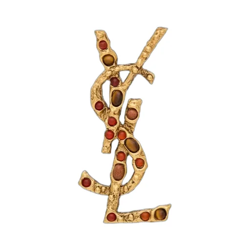 Saint Laurent Cassandre Embellished Brooch