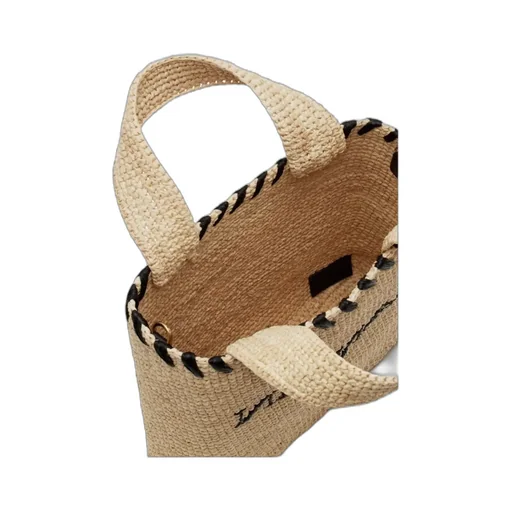 Logo-Motif Raffia Tote Bag