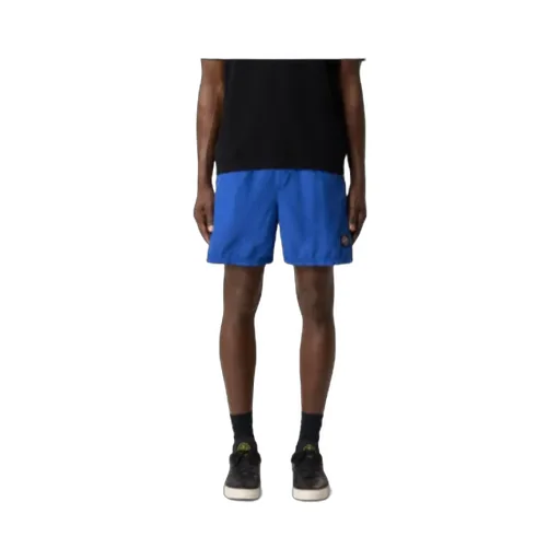Stone Island Logo Patch Mid-Length Swim Trunks