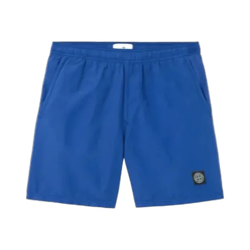 Stone Island Logo Patch Mid-Length Swim Trunks