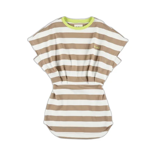 Douuod Kids Striped Cap-Sleeve Dress