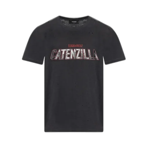 Dsquared2 Distressed Crewneck Printed T-Shirt