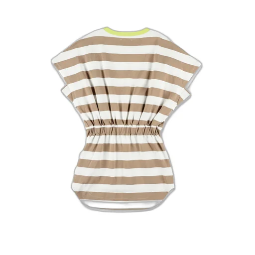 Douuod Kids Striped Cap-Sleeve Dress