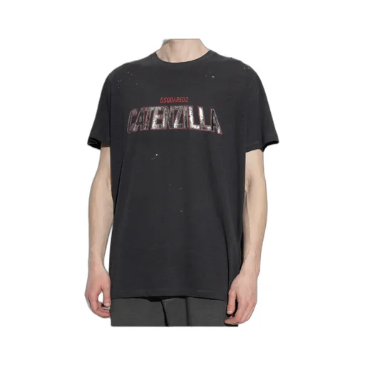 Dsquared2 Distressed Crewneck Printed T-Shirt