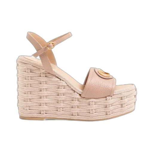 Valentino	Vlogo Signature Open Toe Wedge Sandals