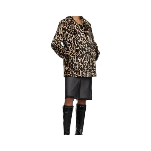 Leopard Shearling Peacoat