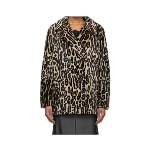Leopard Shearling Peacoat