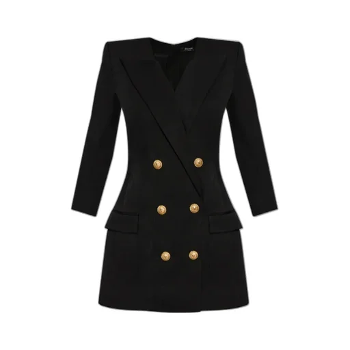 Balmain Slim Fit Double Breasted Blazer Dresss
