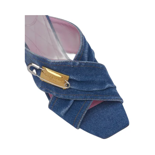 Balmain Denim Safety Pin Mules