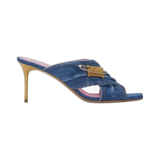 Balmain Denim Safety Pin Mules