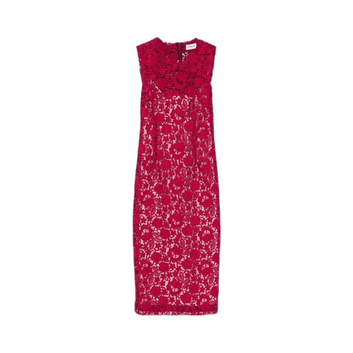 P.A.R.O.S.H. Peonia Floral Lace Midi Dress