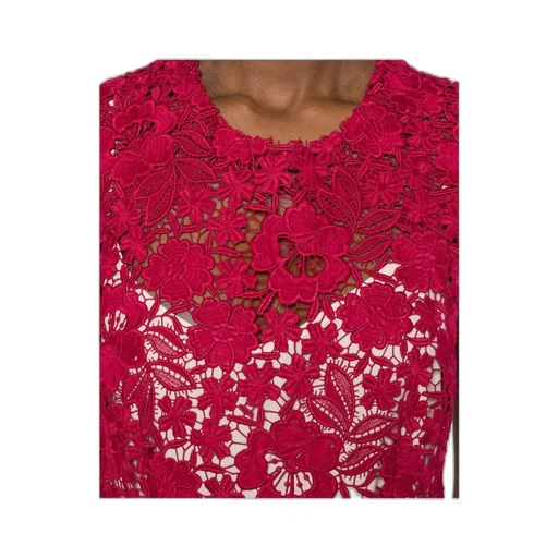 P.A.R.O.S.H. Peonia Floral Lace Midi Dress