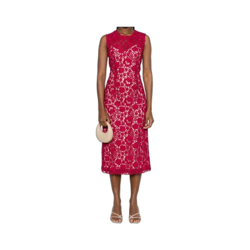 P.A.R.O.S.H. Peonia Floral Lace Midi Dress