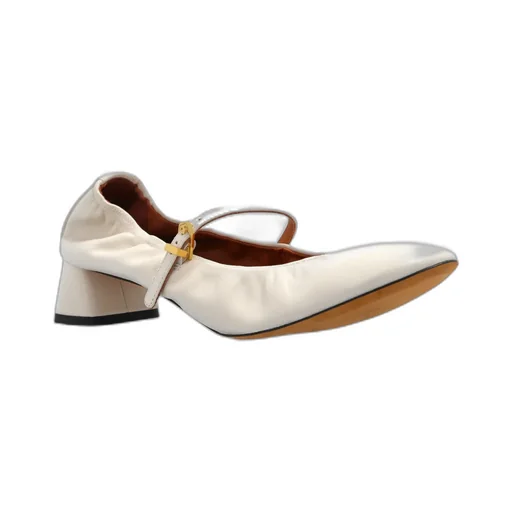 Lanvin Wedge-Heel Buckle-Strap Ballerinas
